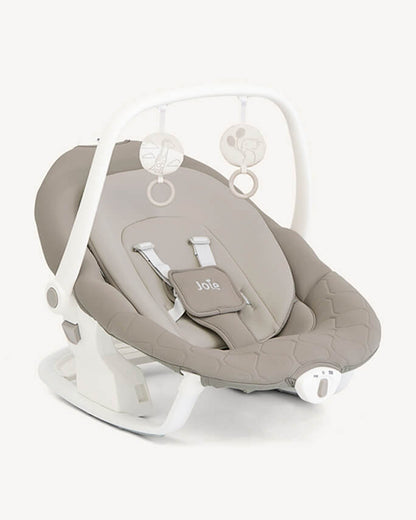 Joie Serina 2in1 Baby Swing & Rocker-6 Swing Speeds-3 Positions Recline-With Toy Bar-2 Years Warranty-For 0 to 9 Kg-Walnut