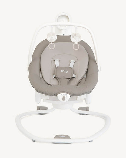 Joie Serina 2in1 Baby Swing & Rocker-6 Swing Speeds-3 Positions Recline-With Toy Bar-2 Years Warranty-For 0 to 9 Kg-Walnut