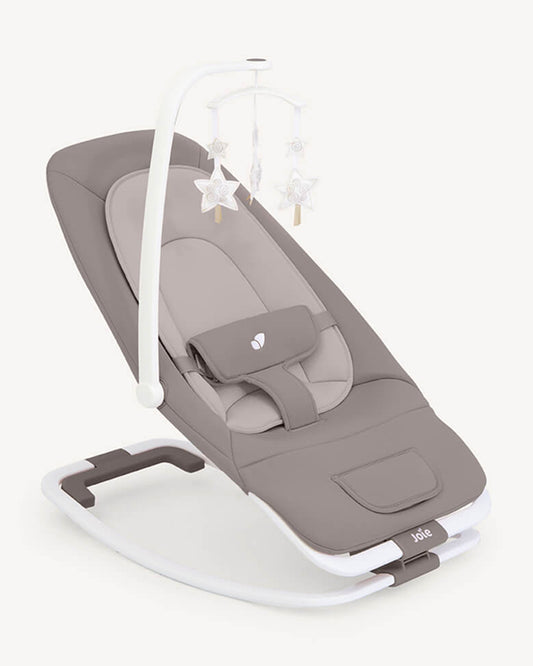 Joie Dreamer Rocker & Bouncer-3 Position Reclining Seat-2 Position Adjustable Leg Rest-With Removable & Rotating Toy Bar-2 Years Warranty-Upto 15 Kg-Walnut