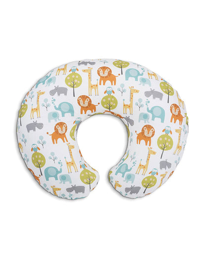 Boppy Nursing Support Pillow-Ergonomic Shape-Soft Fiber-Multifunctional Use-Peaceful Jungle-0m+
