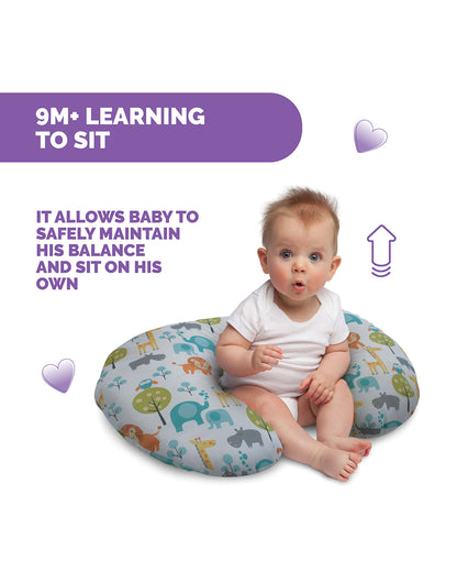 Boppy Nursing Support Pillow-Ergonomic Shape-Soft Fiber-Multifunctional Use-Peaceful Jungle-0m+