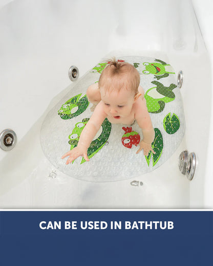 Hopop Frog Baby Bath Mat-With Anti-Skid Base & Suction Cups