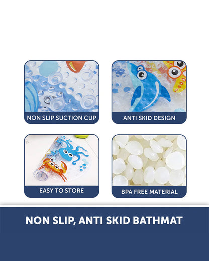 Hopop Frog Baby Bath Mat-With Anti-Skid Base & Suction Cups