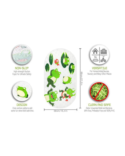Hopop Frog Baby Bath Mat-With Anti-Skid Base & Suction Cups