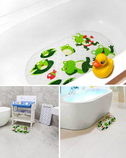 Hopop Frog Baby Bath Mat-With Anti-Skid Base & Suction Cups