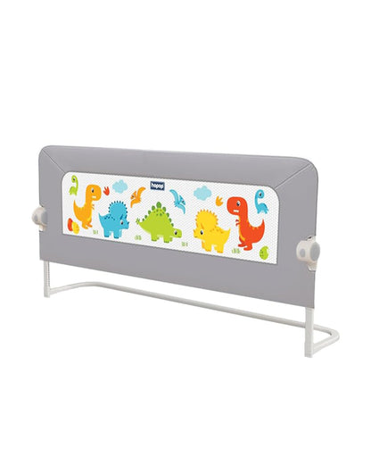 Hopop Secure Sleep Bed Guard Rail-Multi Level Height Adjustments-One Touch Folding Design-5.8ft Length-Grey-For Infants