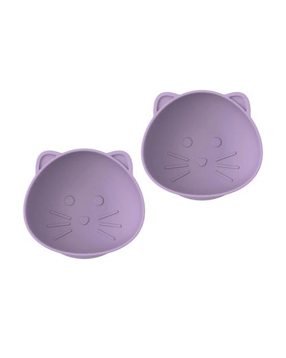 Melii Silicone Suction Bowl-Pack of 2-Purple-Microwave Safe-6M+