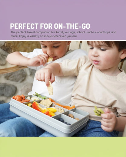 Melii Snackle Box-Food Jar-Grey-12 Compartments-BPA Free