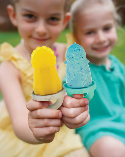 Melii 6 Piece Animal Ice Pops With Tray-Feeding Accessories-BPA Free Silicone Moulds-Multicolor-6M+