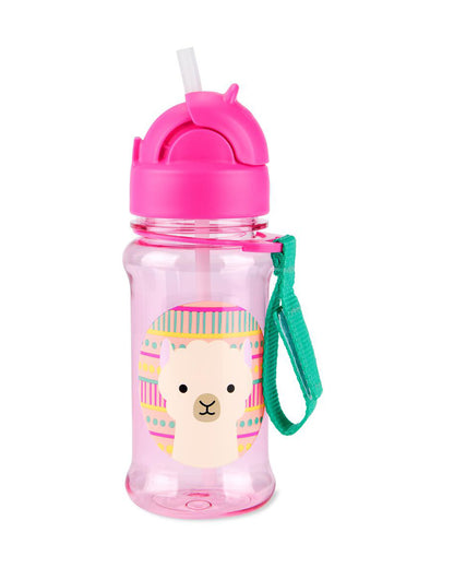 Skip Hop Zoo Straw Bottle With Tritan-Handy Grab Strap-Llama-355 ml