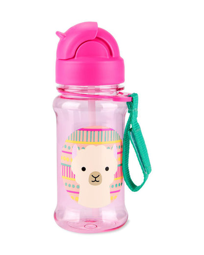 Skip Hop Zoo Straw Bottle With Tritan-Handy Grab Strap-Llama-355 ml