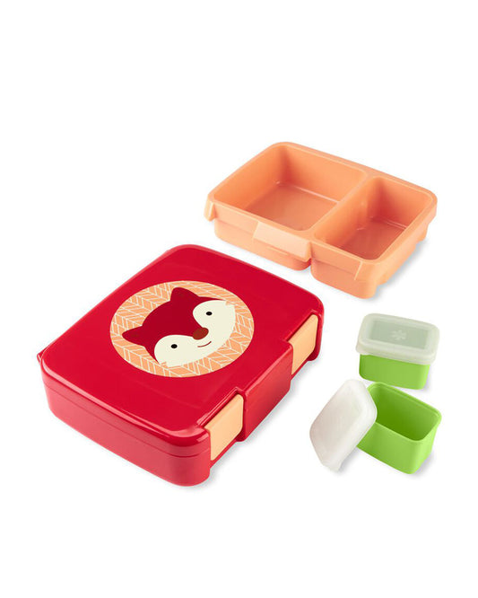 Skip Hop Zoo School Essentials Kit-Bento Lunch Box(700ml)-Straw Sipper(390ml)-Fox-3Y+