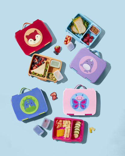 Skip Hop Zoo School Essentials Kit-Bento Lunch Box(700ml)-Straw Sipper(390ml)-Fox-3Y+