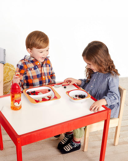 Skip Hop Zootensils-Fox-Stainless Steel Spoon & Fork Set-Soft Sides For Easy Grip-For Infants