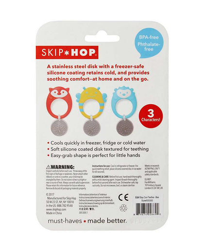 Skip Hop E&M Stay Cool Rattle Teether-Fox-Stainless Steel-Freezer Safe-3M+