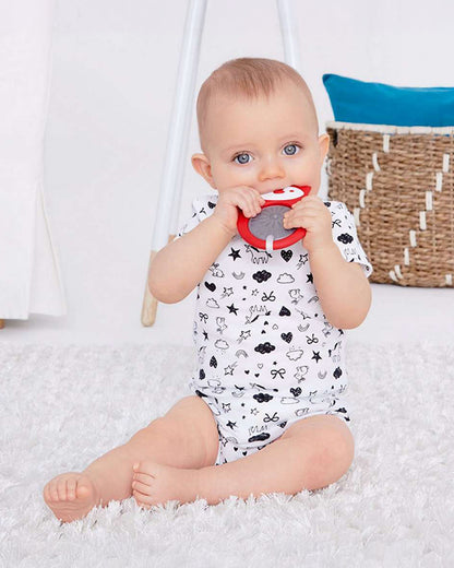 Skip Hop E&M Stay Cool Rattle Teether-Fox-Stainless Steel-Freezer Safe-3M+