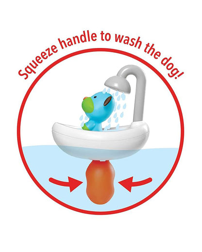 Skip Hop Zoo Squeeze & Shower Dog-Bath Toy-Removeable Dog-Floating Animal Toy-3M+