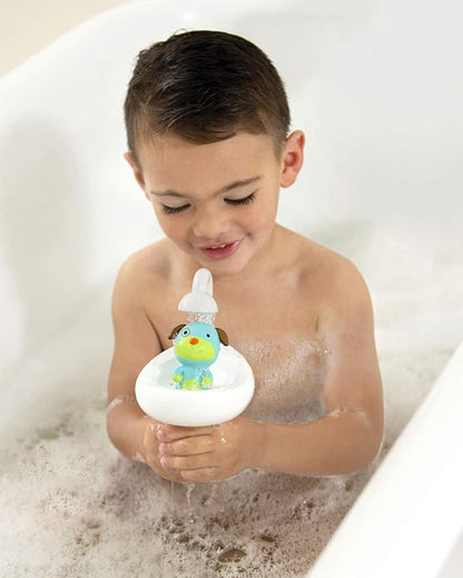 Skip Hop Zoo Squeeze & Shower Dog-Bath Toy-Removeable Dog-Floating Animal Toy-3M+