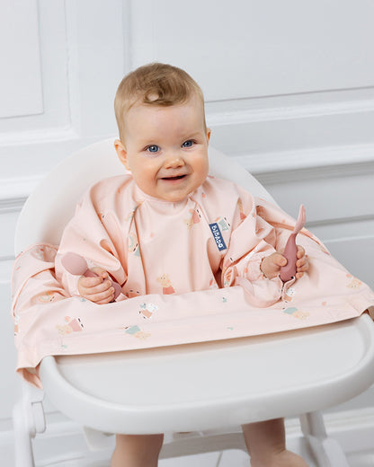 Bibado Handi Cutlery-Attachable Weaning Spoon & Fork Set-Serengeti Spaghetti Fawn-For Infants