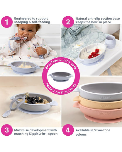 Bibado Silicone Suction Bowl-With Suction Base-Easy Scoop Design-Mist-For Feeding Infants