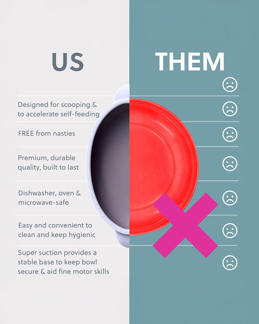 Bibado Silicone Suction Bowl-With Suction Base-Easy Scoop Design-Mist-For Feeding Infants