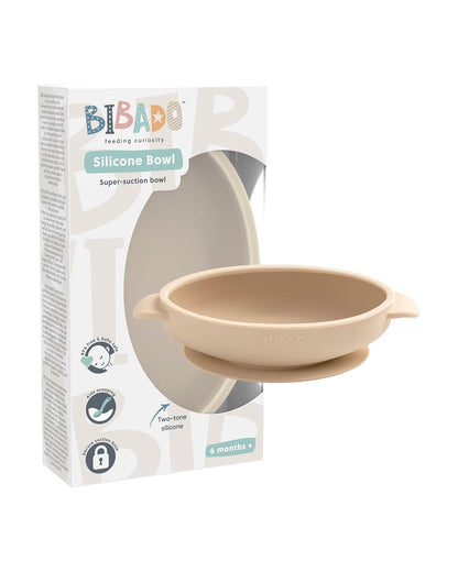 Bibado Silicone Suction Bowl-With Suction Base-Easy Scoop Design-Fawn-For Feeding Infants
