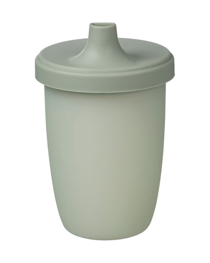 b.box Silicone Spout Cup-With Removable Easy Grip Handles & Leakproof Lid-Translucent Water Level Monitor-Sage Green-240 ml