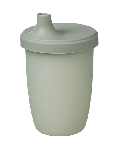 b.box Silicone Spout Cup-With Removable Easy Grip Handles & Leakproof Lid-Translucent Water Level Monitor-Sage Green-240 ml