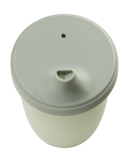 b.box Silicone Spout Cup-With Removable Easy Grip Handles & Leakproof Lid-Translucent Water Level Monitor-Sage Green-240 ml