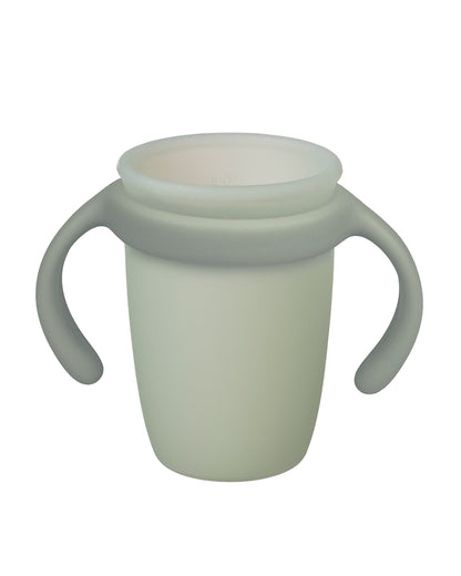 b.box Silicone Spout Cup-With Removable Easy Grip Handles & Leakproof Lid-Translucent Water Level Monitor-Sage Green-240 ml