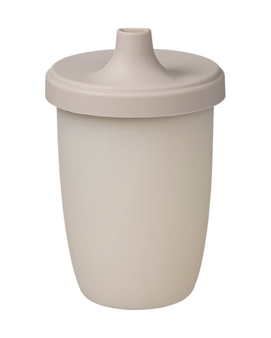 b.box Silicone Spout Cup-With Removable Easy Grip Handles & Leakproof Lid-Translucent Water Level Monitor-Latte-240 ml