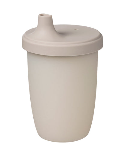 b.box Silicone Spout Cup-With Removable Easy Grip Handles & Leakproof Lid-Translucent Water Level Monitor-Latte-240 ml