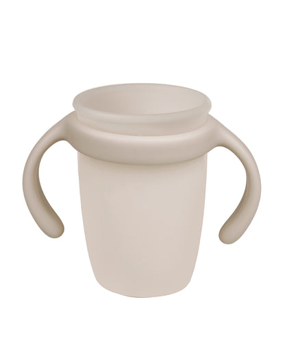 b.box Silicone Spout Cup-With Removable Easy Grip Handles & Leakproof Lid-Translucent Water Level Monitor-Latte-240 ml