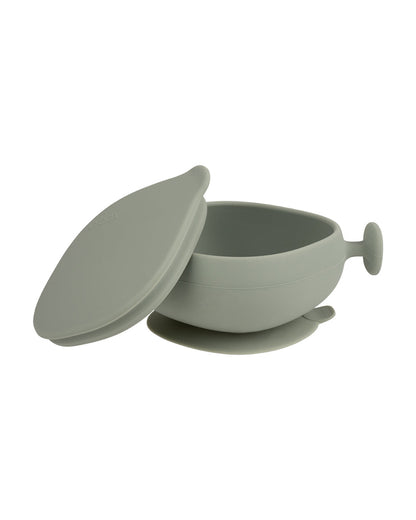 b.box Silicone Bowl- Easy Grip Handle-Microwave Safe-Sage-For Infants