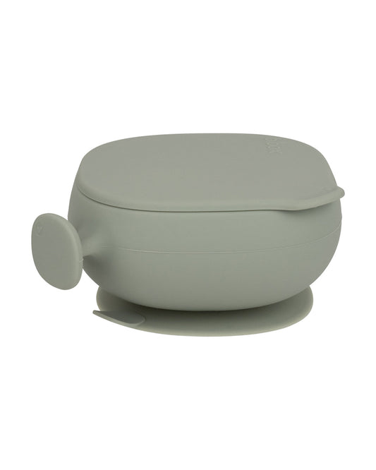 b.box Silicone Bowl- Easy Grip Handle-Microwave Safe-Sage-For Infants