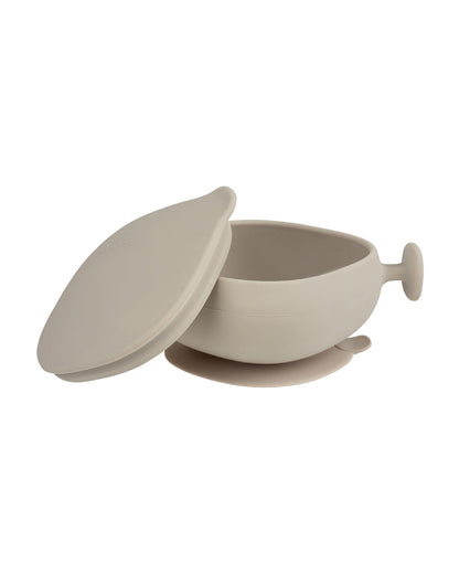 b.box Silicone Bowl- Easy Grip Handle-Microwave Safe-Latte-For Infants