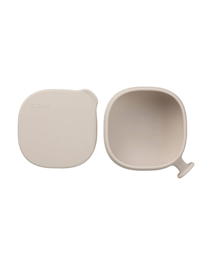 b.box Silicone Bowl- Easy Grip Handle-Microwave Safe-Latte-For Infants