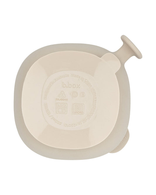 b.box Silicone Bowl- Easy Grip Handle-Microwave Safe-Latte-For Infants