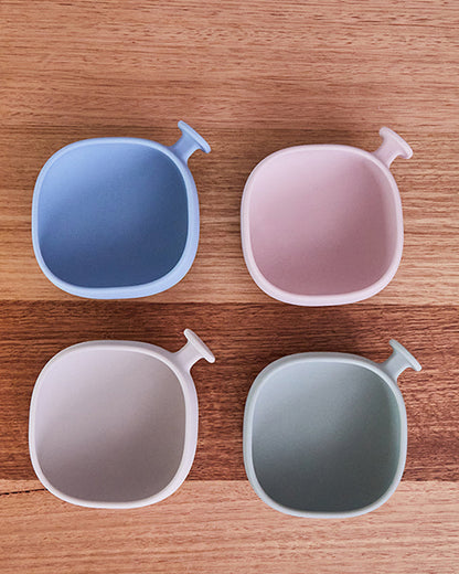 b.box Silicone Bowl- Easy Grip Handle-Microwave Safe-Latte-For Infants