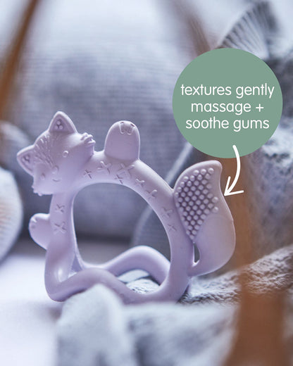 b.box Silicone Wrist Teether-Lightweight & Easy to Grasp-Textures Gently Massage Sore Gums-Lullaby Blue-3M+