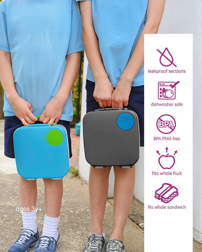 b.box Lunch Box-Leakproof-BPA Free-Ocean Breeze Blue-For Feeding Infants
