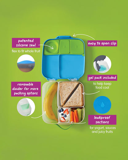b.box Lunch Box-Leakproof-BPA Free-Ocean Breeze Blue-For Feeding Infants