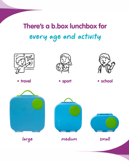 b.box Lunch Box-Leakproof-BPA Free-Ocean Breeze Blue-For Feeding Infants