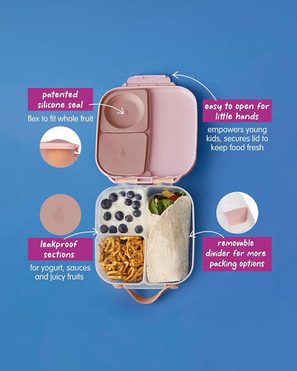 b.box Mini Lunch Box-Leak Proof-Removable Divider-Blush Crush Peach-For Feeding Infants