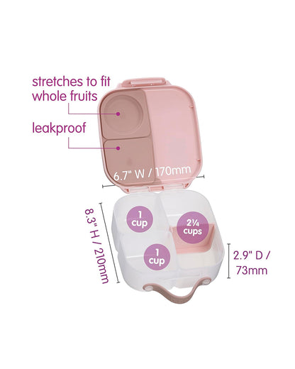 b.box Mini Lunch Box-Leak Proof-Removable Divider-Blush Crush Peach-For Feeding Infants