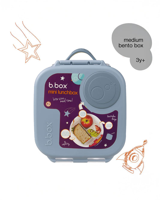b.box Mini Lunch Box-Leak Proof-Removable Divider-Chill Out Blue-For Feeding Infants