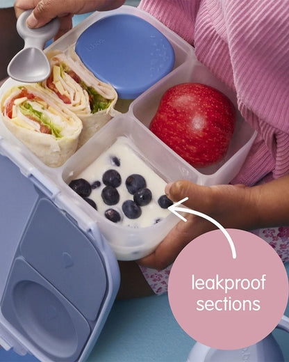 b.box Mini Lunch Box-Leak Proof-Removable Divider-Chill Out Blue-For Feeding Infants
