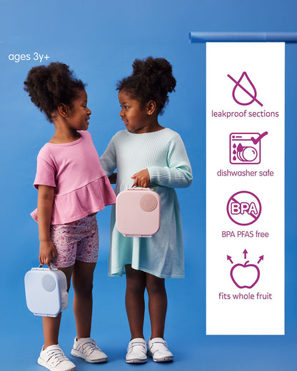b.box Mini Lunch Box-Leak Proof-Removable Divider-Chill Out Blue-For Feeding Infants