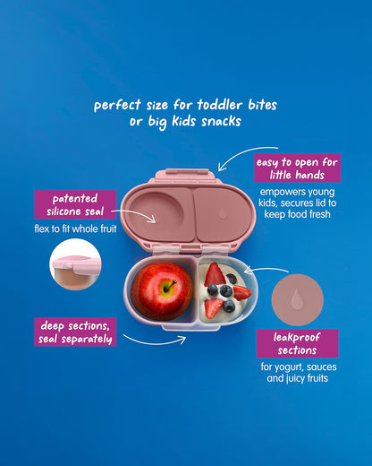 b.box Snack Box-Leakproof & Microwave Safe-Blush Crush Pink-For Feeding Infants