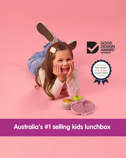 b.box Snack Box-Leakproof & Microwave Safe-Blush Crush Pink-For Feeding Infants